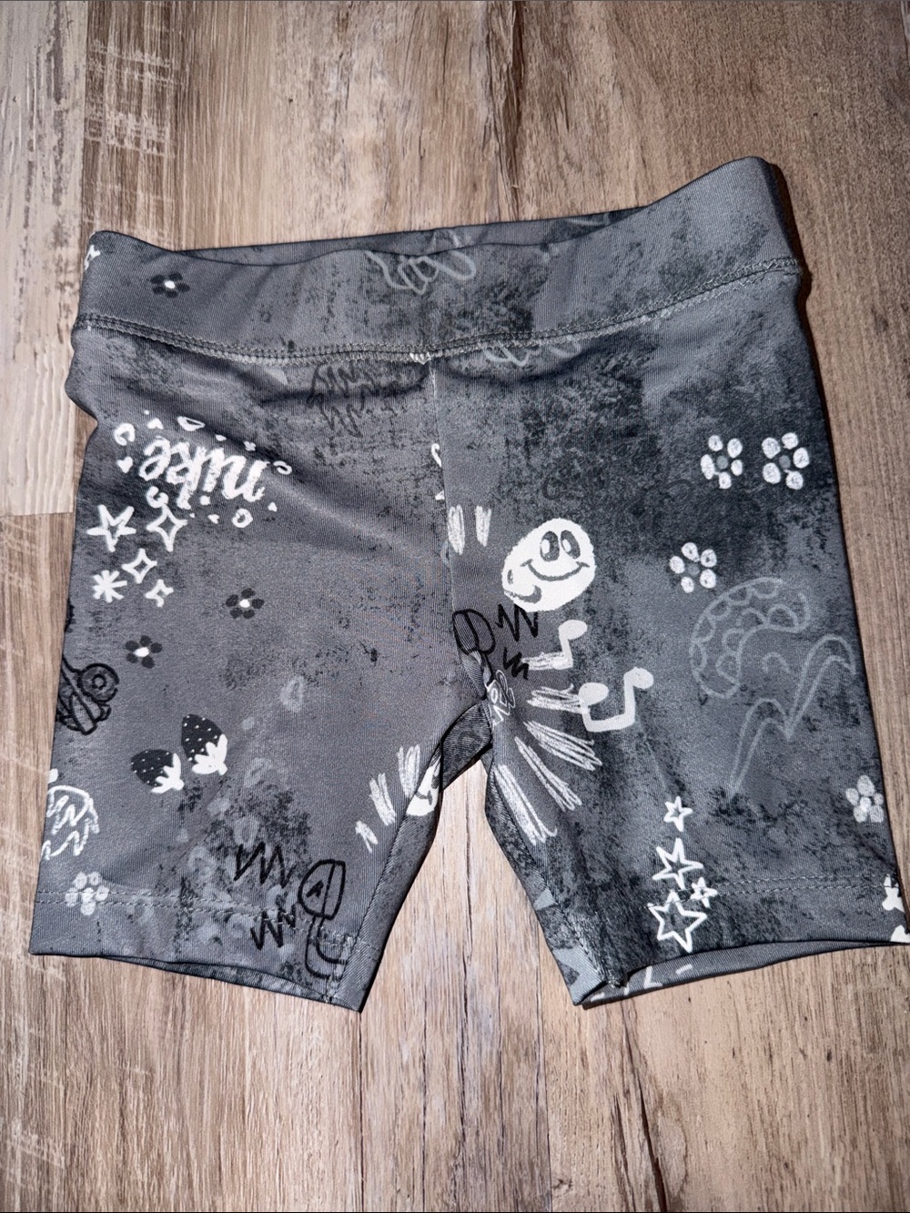 Nike Kids Black & White Doodle Bike Shorts